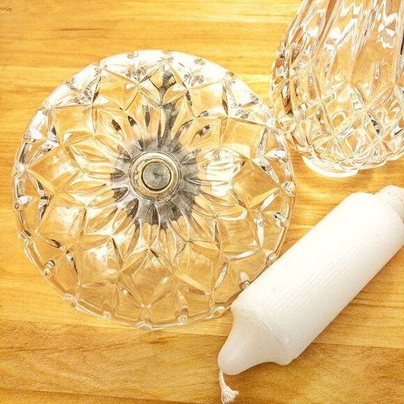 Vintage European Collection Lead Crystal Hurricane Globe Chamber Candlestick - Picture 8 of 11